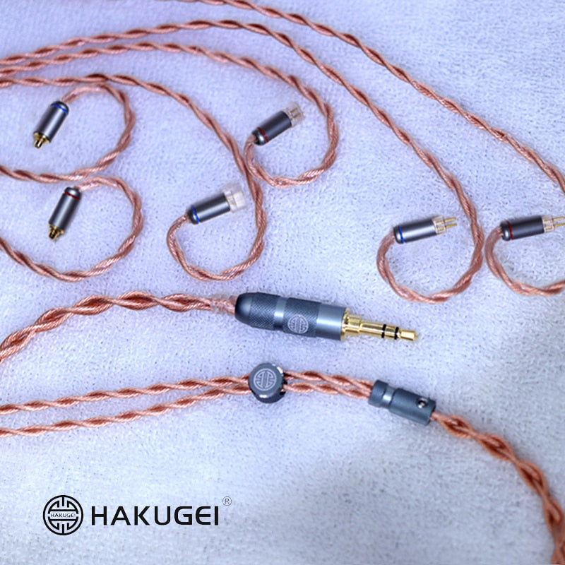 HAKUGEI Rice Litz 6N OCC Earphone Cable 3.5 2.5 4.4 / MMCX 0.78 QDC A2DC KZ Earphone Cable HiFiGo