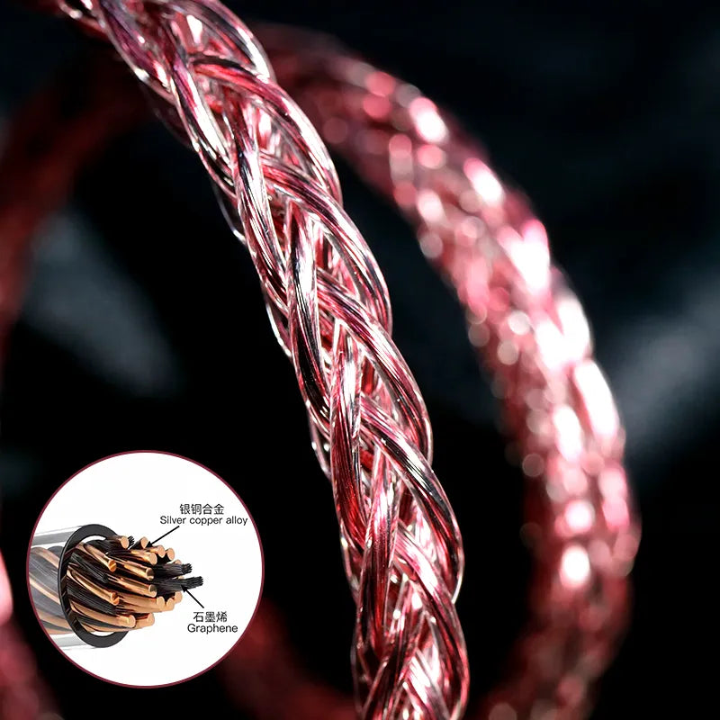 Hakugei Rubine Pro Cotton Mixed Litz 6N OCC Copper Upgrade Earphone Cable Earphone Cable HiFiGo