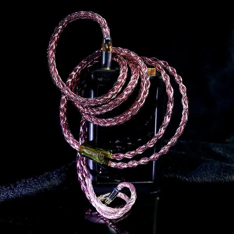 Hakugei Rubine Pro Cotton Mixed Litz 6N OCC Copper Upgrade Earphone Cable Earphone Cable HiFiGo