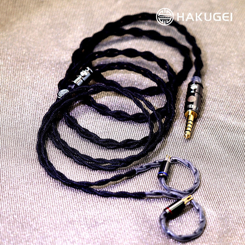 HAKUGEI Shadow 4 Strands Litz 6NOCC Copper Nylon Shielding Earphone Cable 4.4 3.5 2.5-0.78 MMCX QDC Earphone Cable HiFiGo