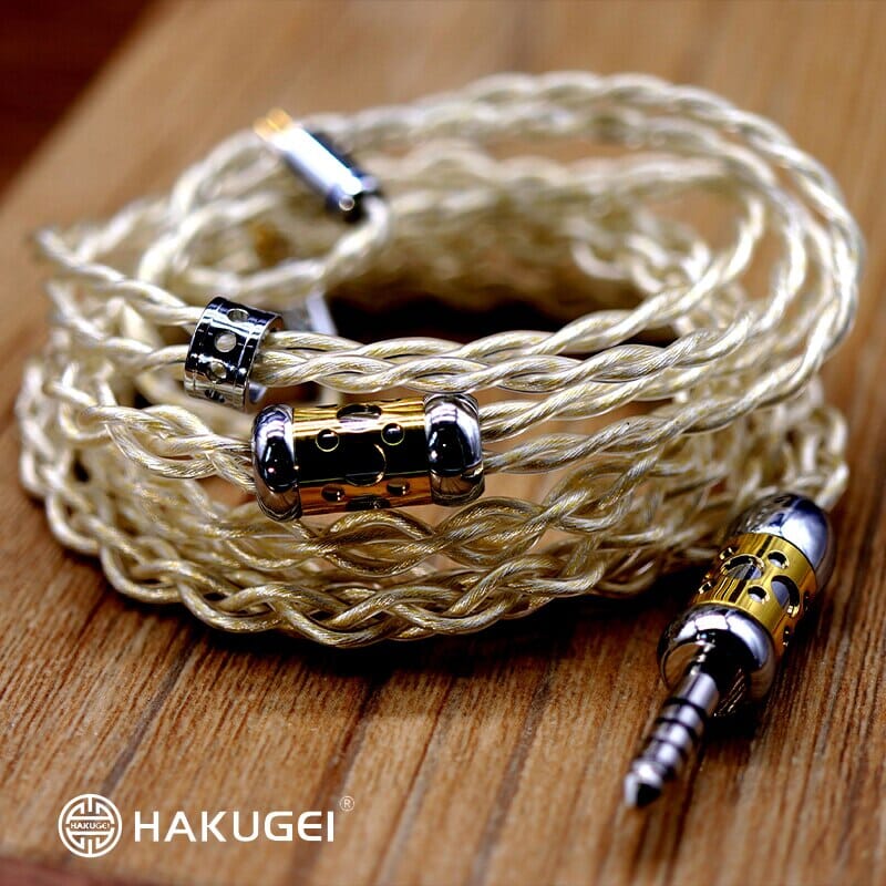 HAKUGEI Solar Litz Pure Silver Earphone Cable 3.5 2.5 4.4 - 2Pin MMCX HiFiGo