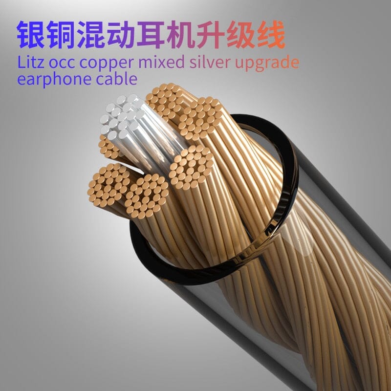 HAKUGEI Sound Of Thunder Litzs 6N OCC Copper Mixed Silver Earphone Cable 2Pin MMCX - 2.5 /3.5 /4.4 HiFiGo