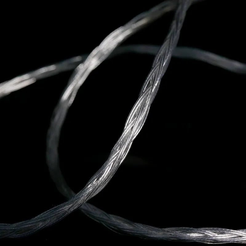 Hakugei White Fairy Single Crystal Pure Silver HiFi Upgrade Earphone Cable Earphone Cable HiFiGo