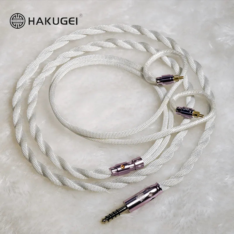 Hakugei White Snow Litz Silver-Plated 6N OCC Headphone Upgrade Cable Earphone Cable HiFiGo 3.5mm to 2pin