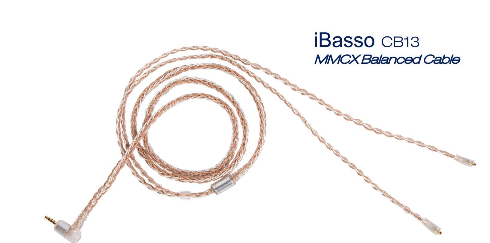 iBasso CB13 MMCX Monocrystal Silver & Copper Braided Balanced Cable for IT03 in Ear Monitor (IEM) Headphones HiFiGo