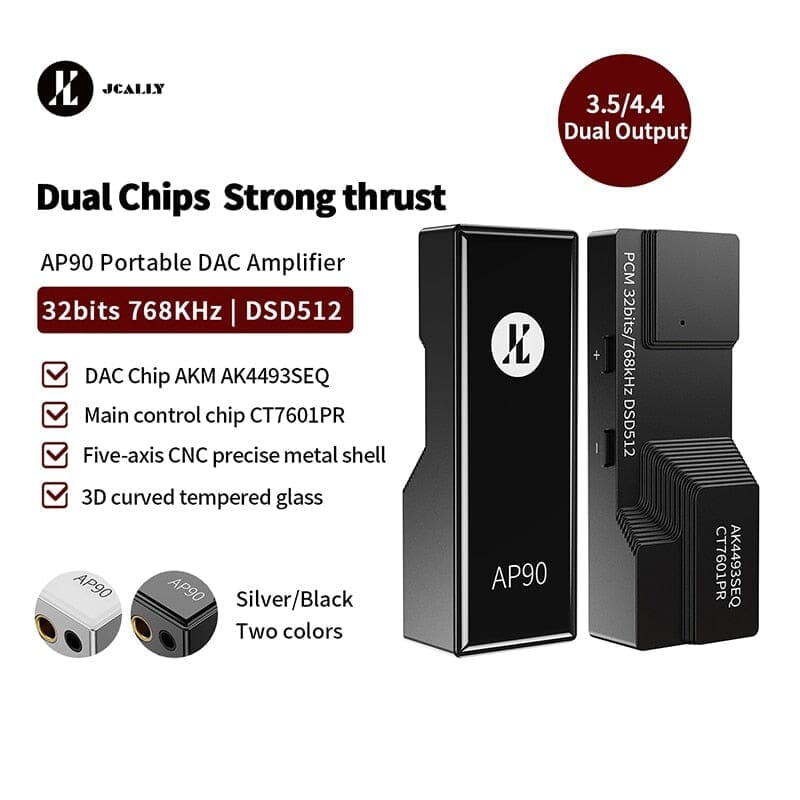 JCALLY AP90 Portable DAC Amplifier With Phones AMP Supports Headphone Amplifier Balanced OutputOTG Headphone AMP DAC HiFiGo