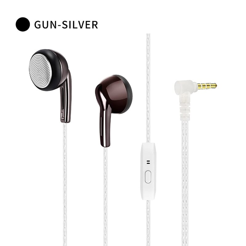 JCALLY EP985 Bio-Composite Diaphragm Full frequency Dynamic Flat Head Earphone HiFiGo Gun With Mic