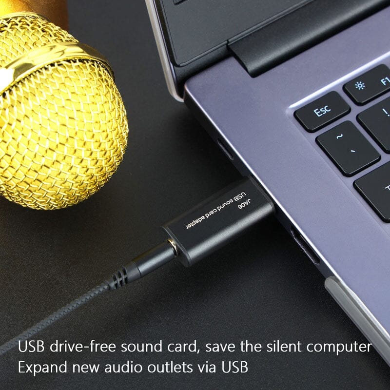 JCALLY JA06 USB External Sound Card Converter To 3.5mm Earphones With Mic Suitable HiFiGo