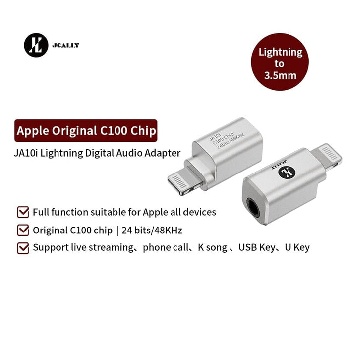 JCALLY JA56 / JA10i C100 Lighting / Type-c to 3.5mm Earphone Digital Audio Adapter For Android IOS HiFiGo JA10i Lighting 