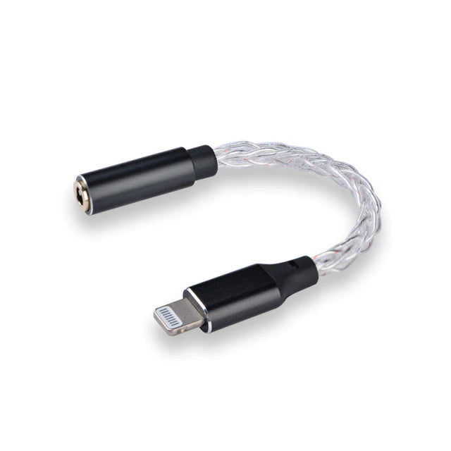 JCALLY JM08L HiFi Earphone Amplifier 3.5mm to Lightning Earphone Adapter HiFiGo Silver