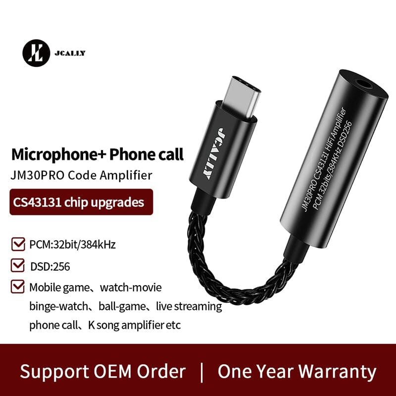 JCALLY JM30PRO Type-C Portable DAC & AMP Microphone + Phone Call HiFiGo