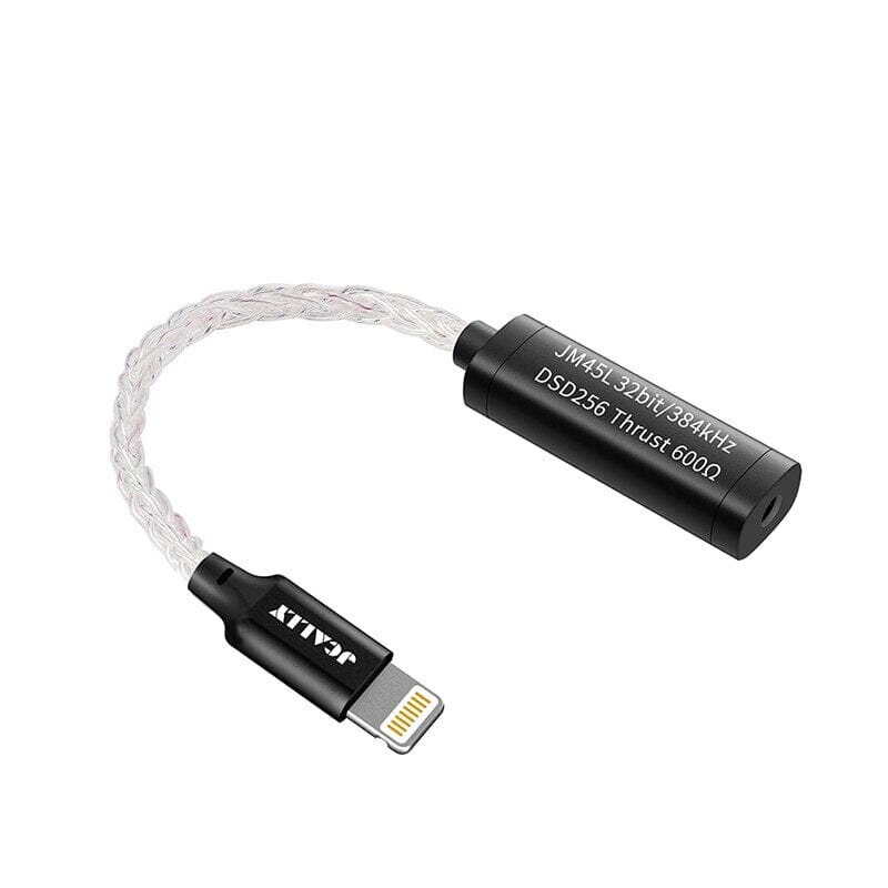 JCALLY JM45 JM45L Type C Lighting 3.5mm HIFI Portable Digital Audio Code Chip Earphone Decoding Adapter Silver Cable HiFiGo