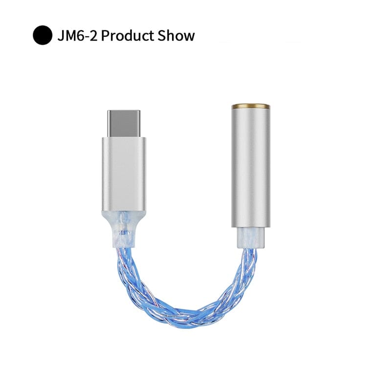 JCALLY JM6-2 JM6-4 CX31988 Digital Audio Type-C To 2.5mm 4.4mm Adapter HiFiGo JM6-2-Blue-2.5mm