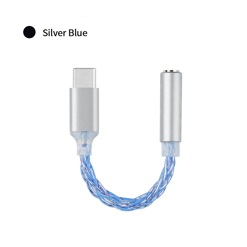JCALLY JM6 CX31993 Earphone Digital Audio Type-C To 3.5mm Adapter HiFiGo Blue