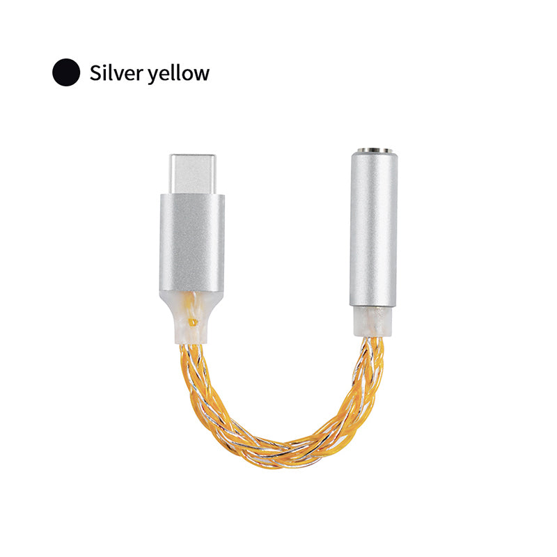 JCALLY JM6 CX31993 Earphone Digital Audio Type-C To 3.5mm Adapter HiFiGo Gold