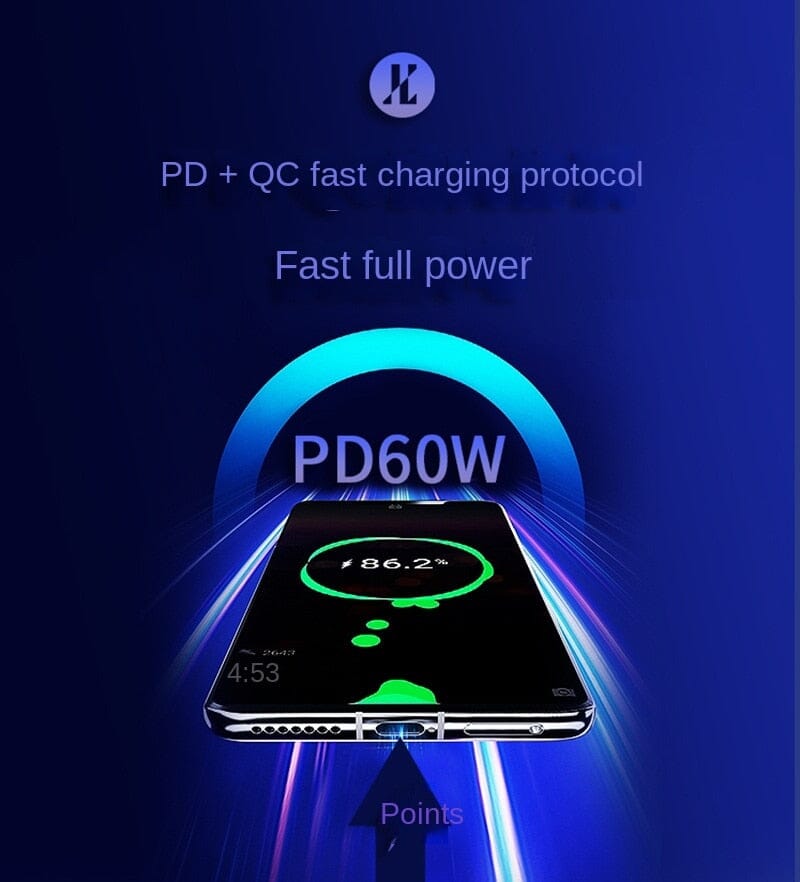 Jcally SP30 2-in-1 Transfer Cable Portable DAC & AMP With 3.5 Port & Type-C Fast Charging HiFiGo