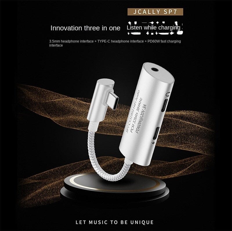 JCALLY SP7 New Upgraded 3-in-1 Digital Audio Adapter Portable DAC & Amplifier HiFiGo