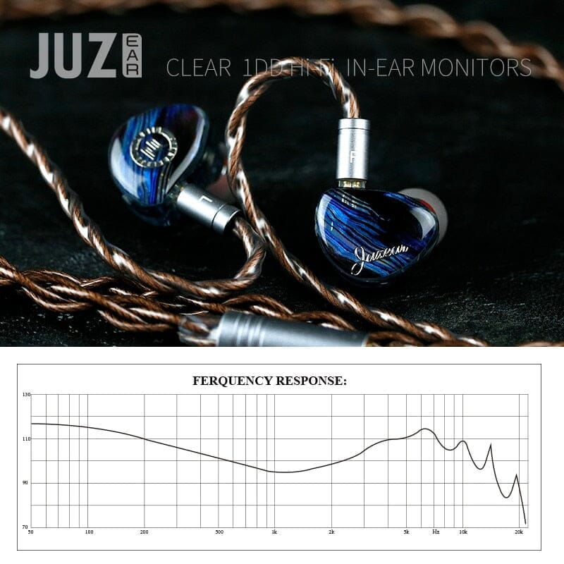 JUZEAR Clear 10mm LCP Dynamic Driver In-Ear Earphone HiFiGo
