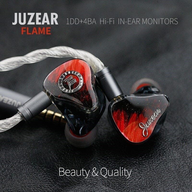 JUZEAR FLAME 1DD+4BA Hybrid In-Ear Earphone Monitor HiFiGo