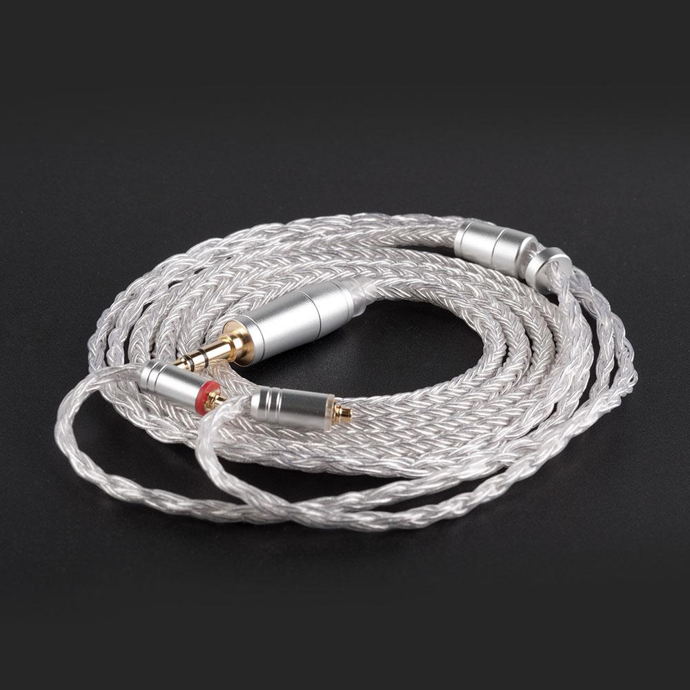 KB EAR 16 Core Silver Earphone IEM Cable with Metal 2pin/MMCX/QDC HiFiGo MMCX 3.5mm