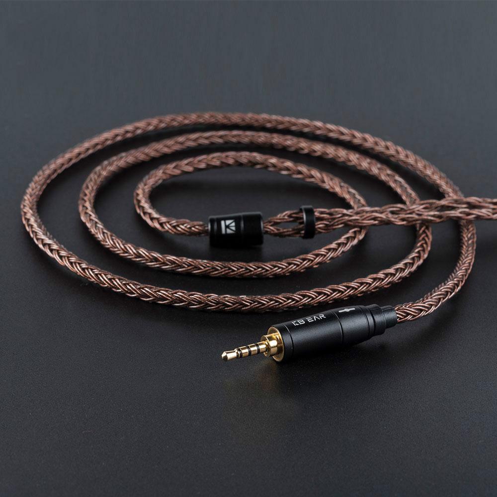 KBEAR 16 Core Pure cCopper cable with metal 2pin/MMCX/QDC Connector HiFiGo