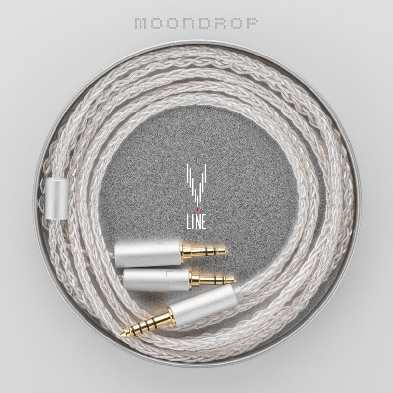 Moondrop Line V & Line W 6N Single Crystal Copper Silver-Plated Headphone Cable headphone cable HiFiGo Line V