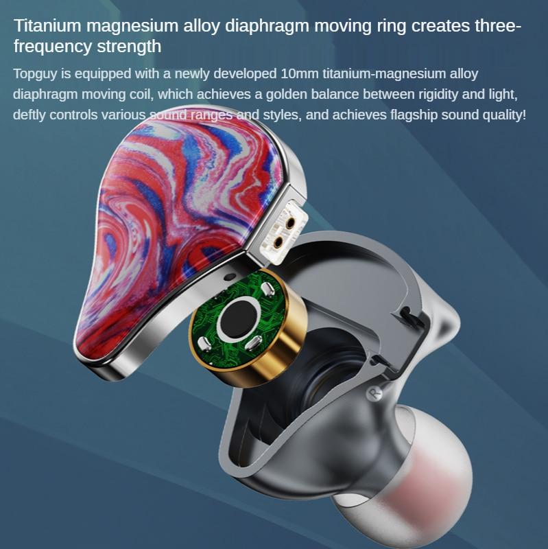 Nicehck Topguy Flagship Titanium Magnesium In-Ear Earphone HiFiGo