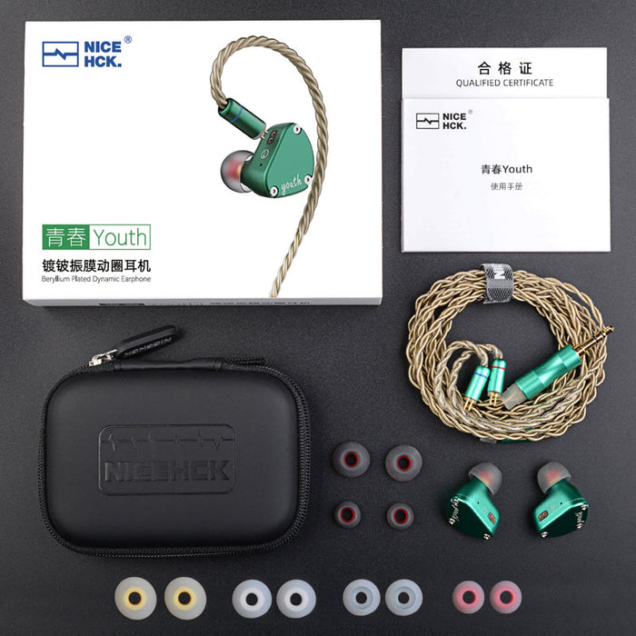 NiceHCK Youth Earbud 8.8mm Beryllium Plated Diaphragm Dynamic In-Ear Monitor HiFiGo 