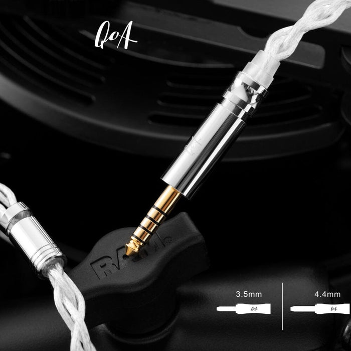 QoA Whisky Silver Plated 5N OCC+ Alloy Copper Earphone Cable With Interchangeable Plug 3.5 & 4.4 HiFiGo 