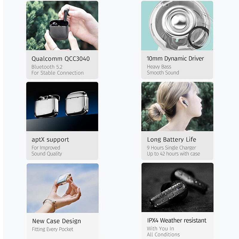 SHANLING MTW200 TWS Ture Wireless Bluetooth 5.2 Earphone 10mm Dynamic Driver IEMs HiFiGo