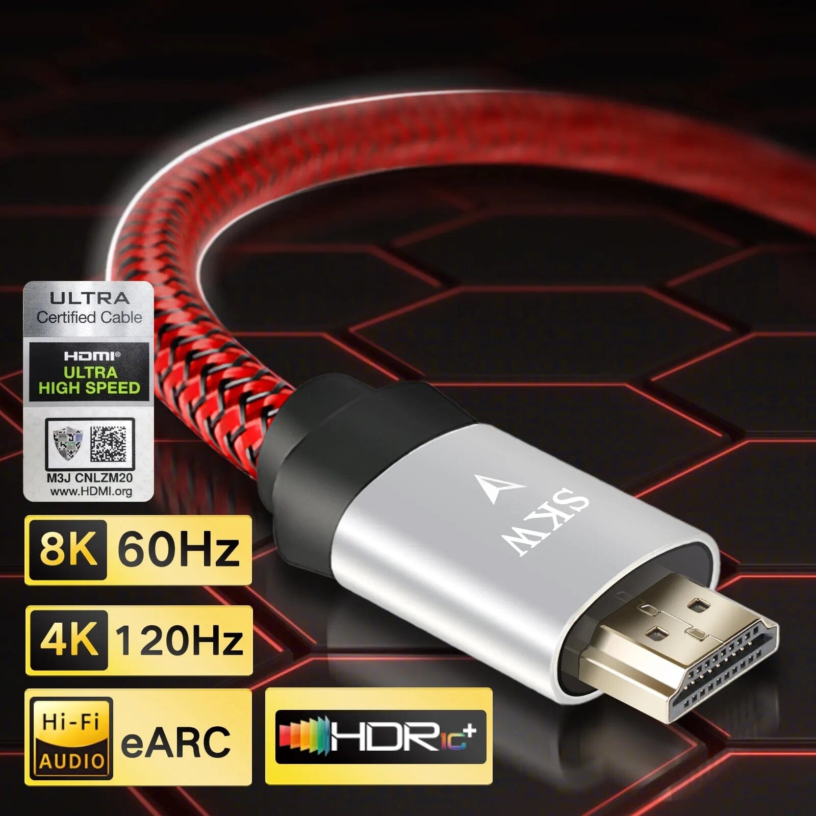 SKW 6001-9H HDMI 2.1 Ultra-HD (UHD) 8K 48Gbs HDR Cable Audio Cable HiFiGo