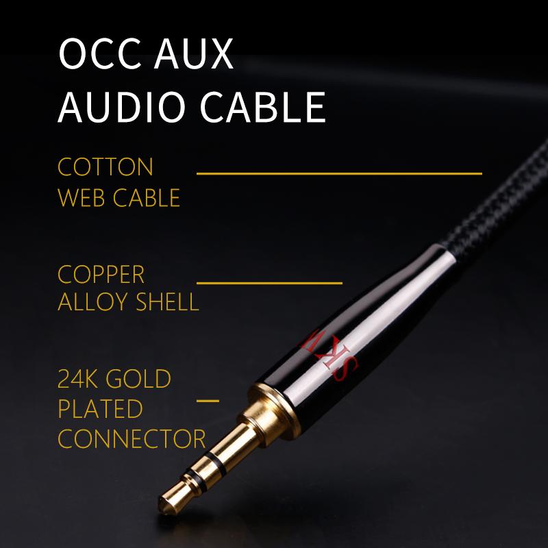 SKW AUX 3.5mm Jack Cable Male To Male For Soundbox Headphone Smartphone iPad Laptop MP3 CD Car Audio Cable HiFiGo