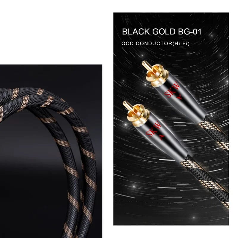 SKW BG01 / BG-01 RCA Audio Cable Male to Male Subwoofer Digital Coaxial HiFi Cable Audio Cable HiFiGo