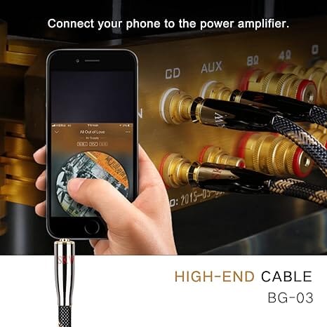 SKW BG03 / BG-03 3.5mm Male to 2 RCA Male Audiophile Ultra-high Purity Copper Audio Cable Audio Cable HiFiGo 