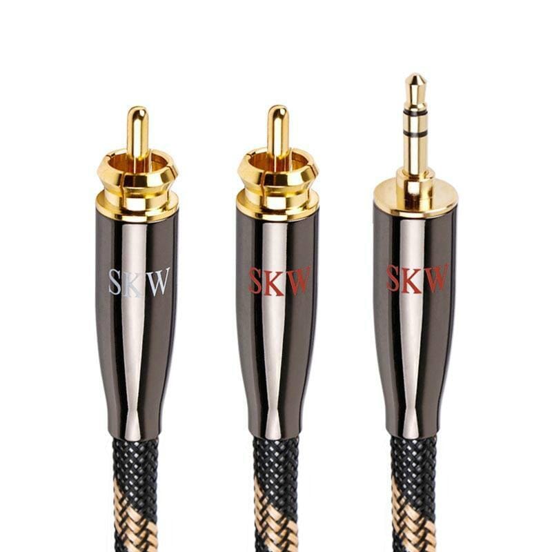 SKW BG03 / BG-03 3.5mm Male to 2 RCA Male Audiophile Ultra-high Purity Copper Audio Cable Audio Cable HiFiGo