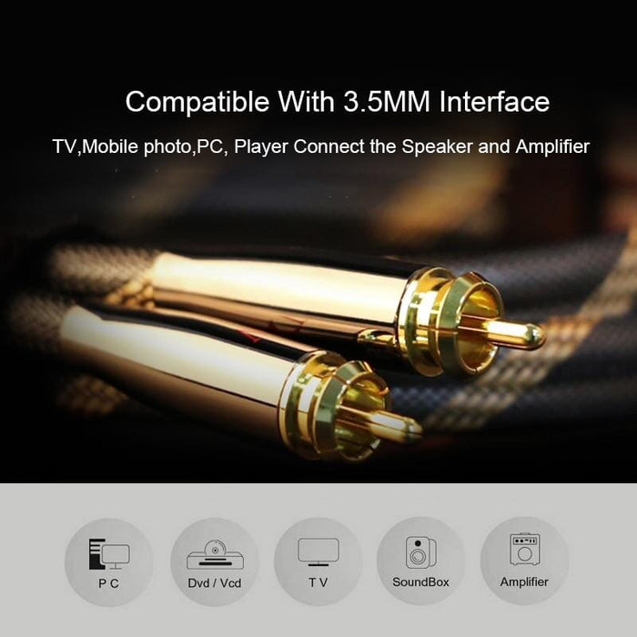 SKW BG03 / BG-03 3.5mm Male to 2 RCA Male Audiophile Ultra-high Purity Copper Audio Cable Audio Cable HiFiGo 