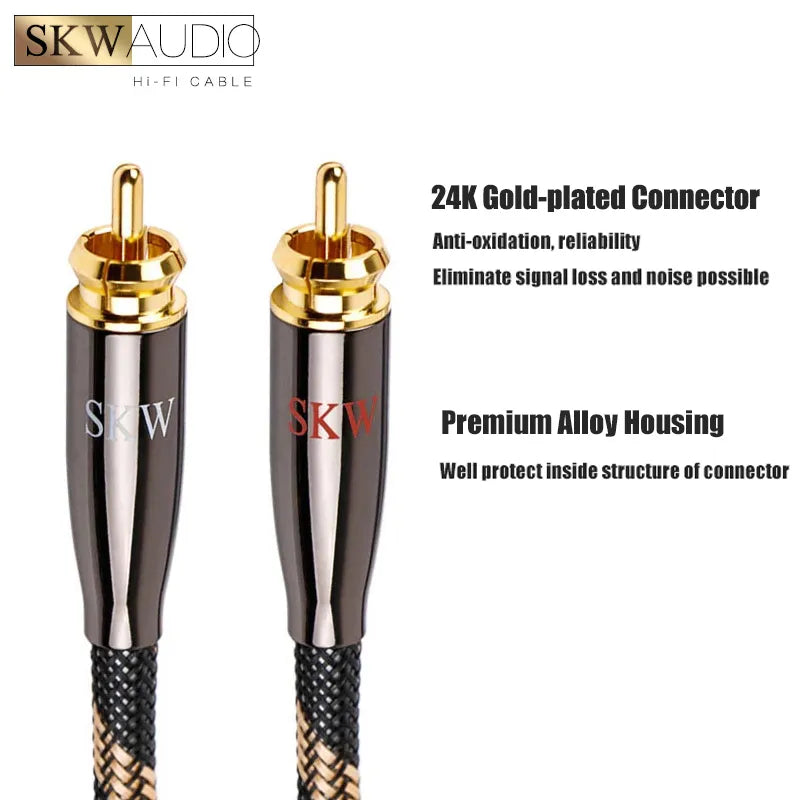 SKW BG04A 2RCA To 2RCA Audio Cable 6N OCC Audio Cable HiFiGo