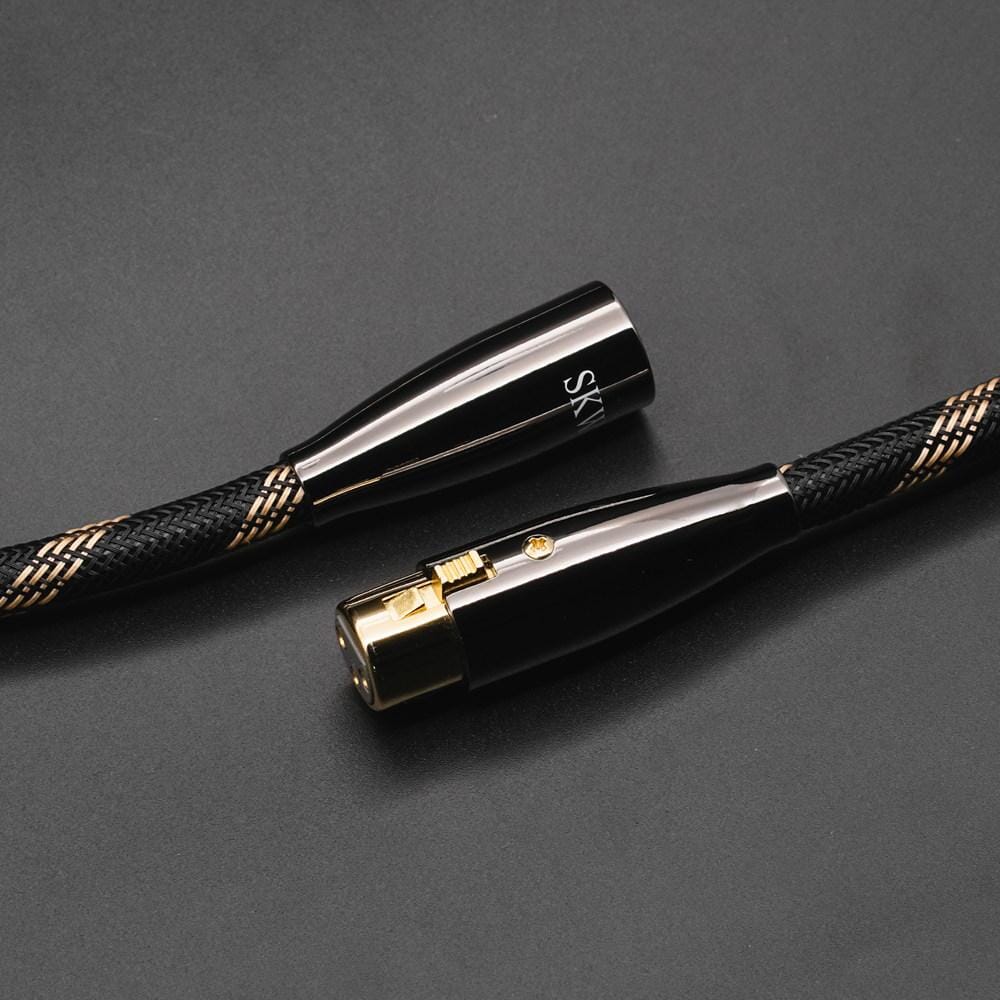 SKW BG09 - 3 Pin XLR Male To Female 6N OCC Cable ( Pair ) Audio Cable HiFiGo