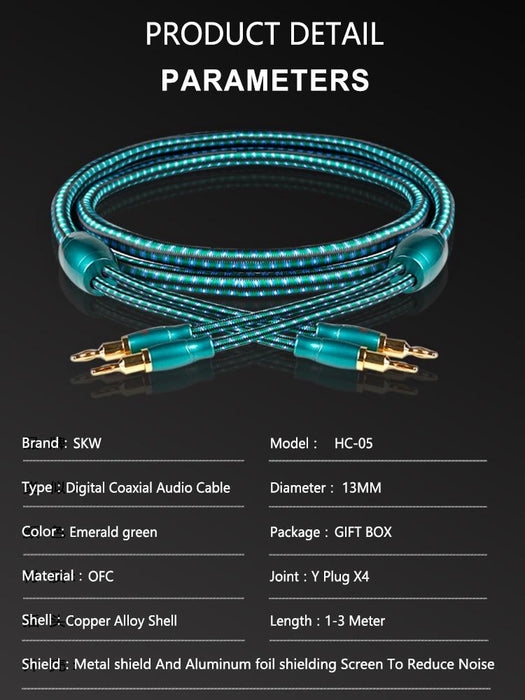 SKW HC-05 OFC Conductor Speaker Audio Cable HiFiGo 