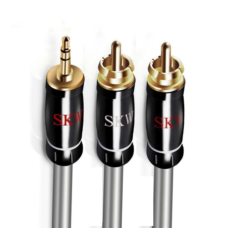 SKW HC5104A 2RCA To 3.5 Audio Cable Audio Player HiFiGo Grey 1.5m