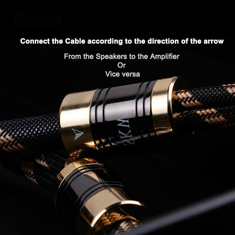 SKW HIFI Audio Cable 6N OCC With Spade+Banana Terminal Audiophile Speaker Cord Audio Cable HiFiGo