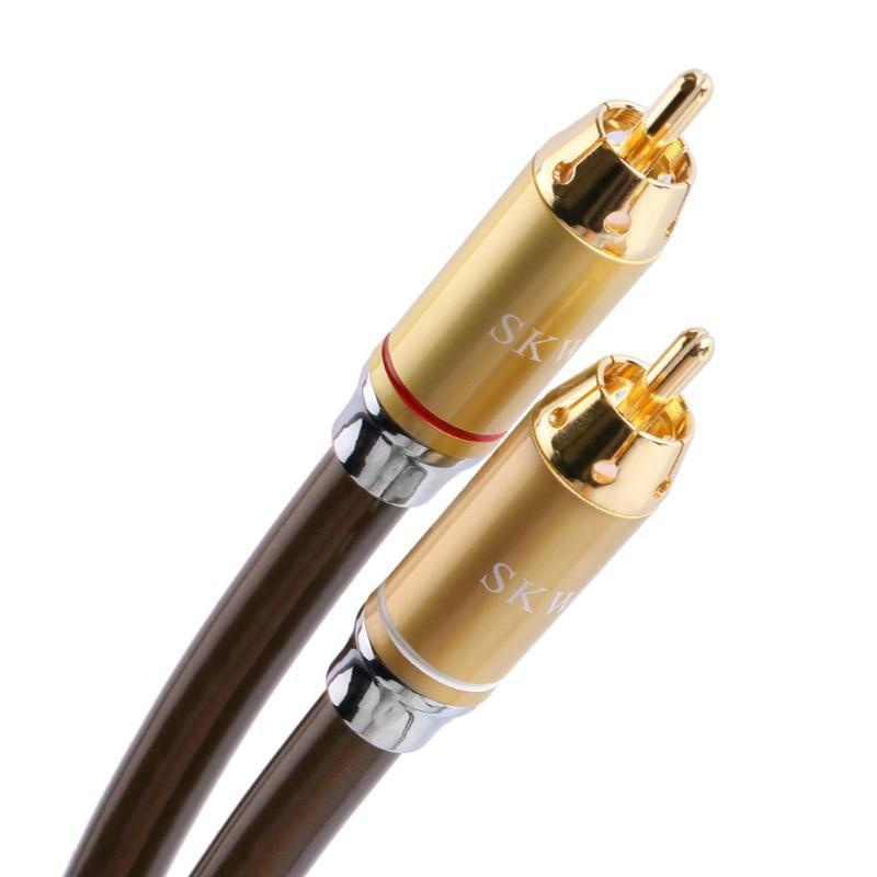 SKW HIFI Audio Cable RCA To RCA 6N OCC Single Crystal Copper With Lotus Plug for Home Theater TV Amplifier Subwoofer Audio Cable HiFiGo
