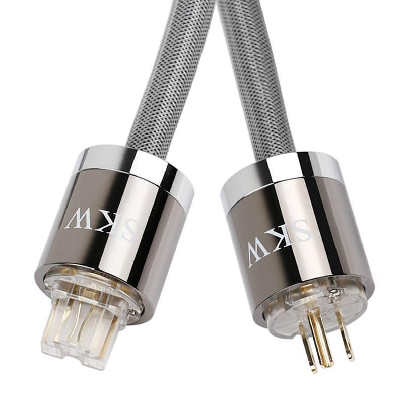 SKW HIFI Power Cord With US/EU Type Plug Power Cable for Power Filter Turntable Amplifier CD Player DAC Audio Cable HiFiGo