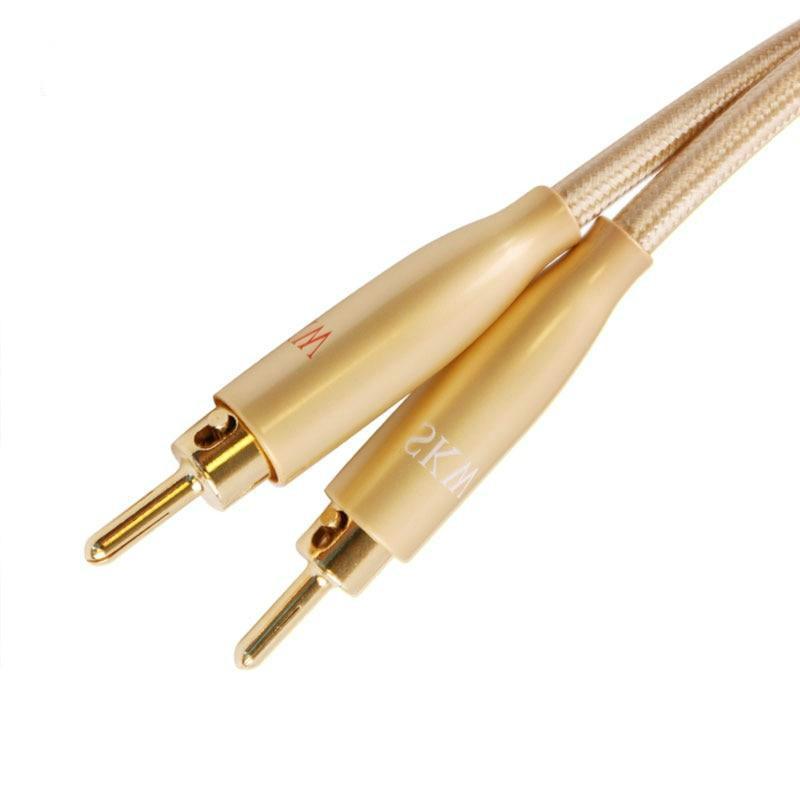 SKW Locking Type Termimal Audiophile Audio Cable 24K Gold-plated Banana Plug With Lock for Amplifier Loudspeaker 1pair Audio Cable HiFiGo
