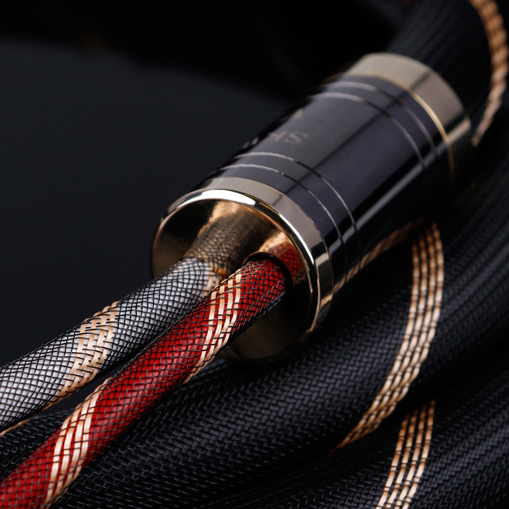 SKW Locking Type Termimal Audiophile HIFI Audio Cable Banana Plug With Lock 6N OCC Copper Cable for Amplifier 1 pair Audio Cable HiFiGo