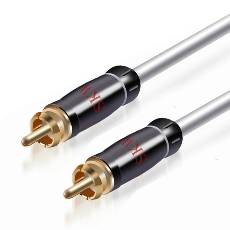 SKW RCA Audio Cable Male To Male Plug With 24K Gold-plated for Car Subwoofer Amplifier Audio Cable HiFiGo