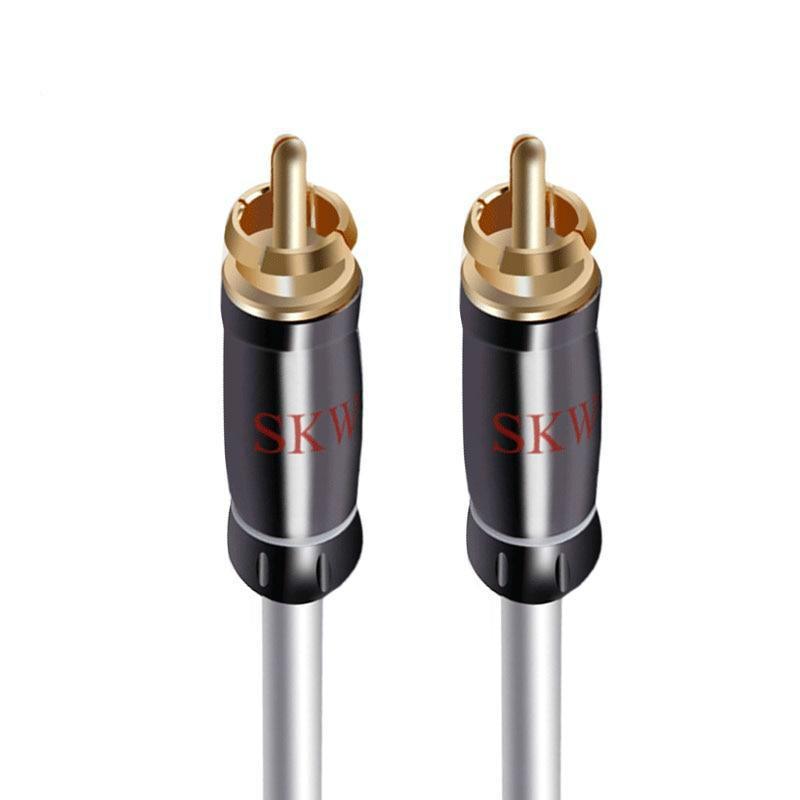 SKW RCA Audio Cable Male To Male Plug With 24K Gold-plated for Car Subwoofer Amplifier Audio Cable HiFiGo
