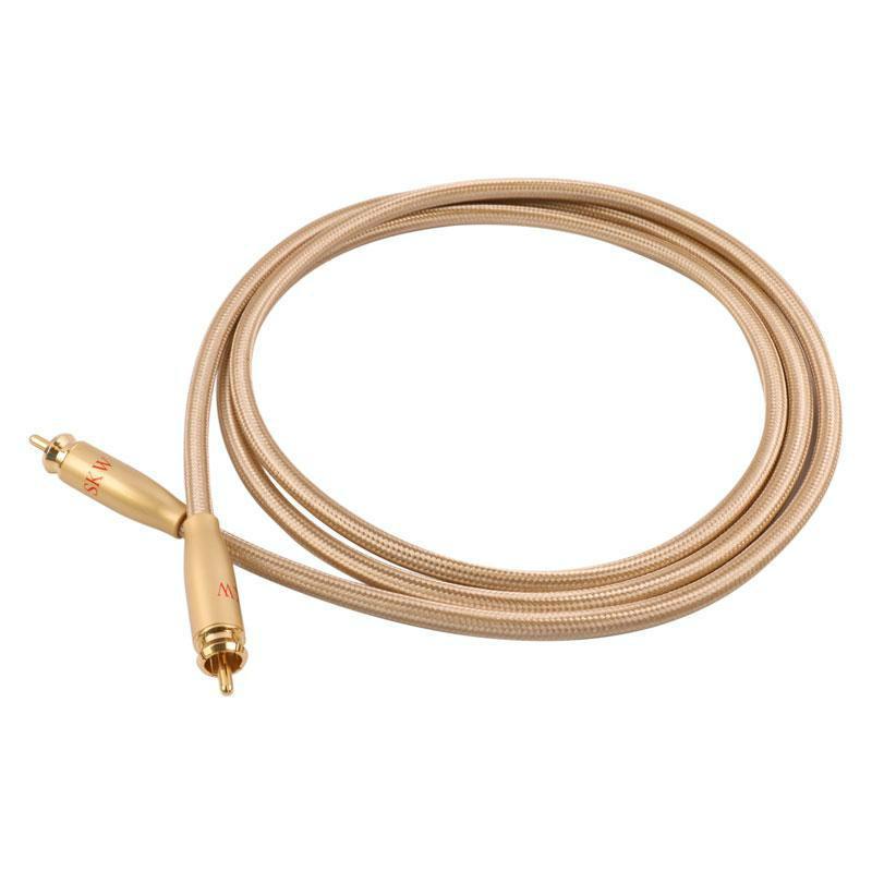 SKW RCA Audio Cable Male To Male Subwoofer Digital Coaxial Cable for Car Subwoofer Amplifier Audio Cable HiFiGo Gold 5m