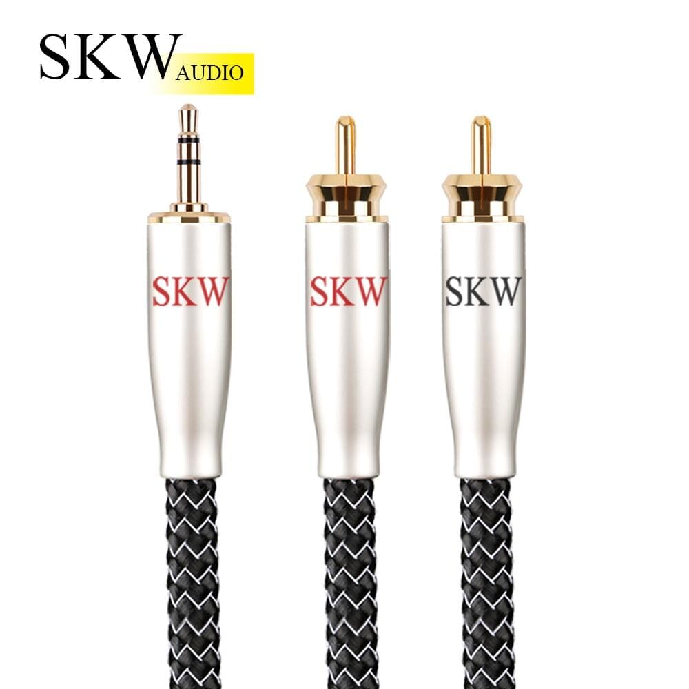 SKW WG20-01 Silver-plated High-purity Copper Conductor 3.5mm Jack To 2RCA Cable HiFiGo WG20-01 1.5m