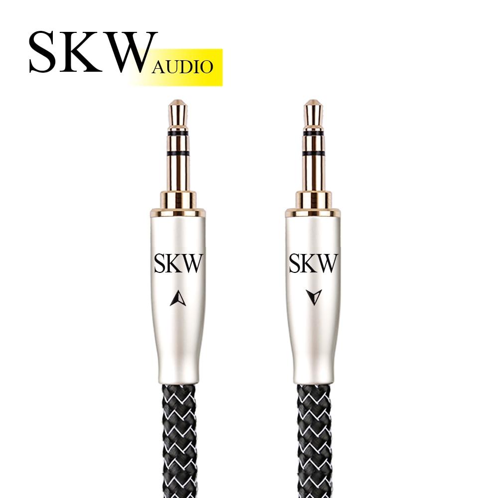 SKW WG20-02B Audio Cable 3.5MM To 3.5MM Jack Silver Plating On OCC Conductor HiFiGo